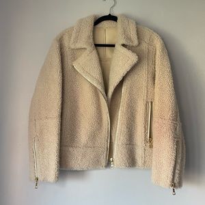 Yves Salomon Shearling Moto Jacket SZ 34